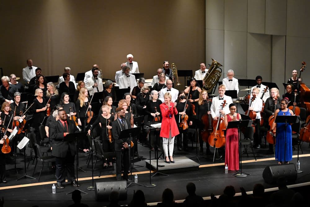The Pops Orchestra performing on stage